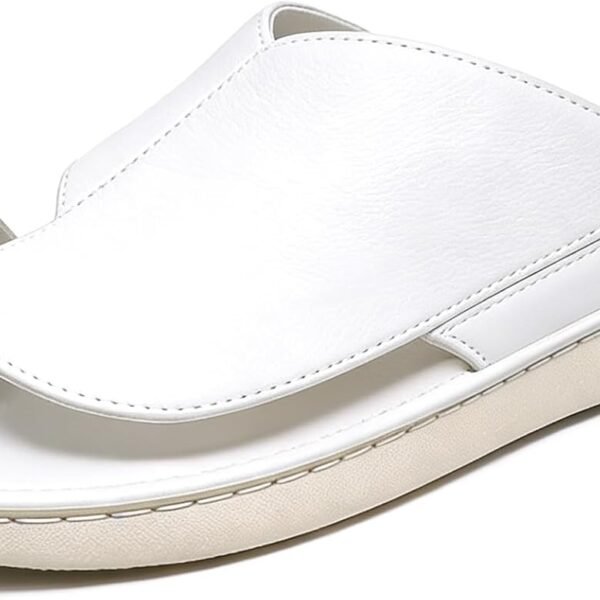 Men's Beach Sandals: Genuine Leather Material | Comfortable Toe-Post Design | Easy Slip-On Style | Features Orthopedic Arch Support | Ideal for Summer Vacations & Casual Daily Walks