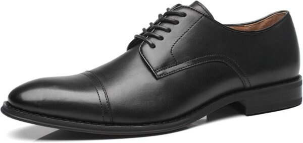 Mens Leather Updated Classic Cap Toe Oxfords Lace Dress Shoes