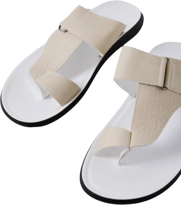 Men's Leather Sandals/Slides – Beach & Outdoor Style, Round-Toe Flip-Flops / Slip-On Slides
