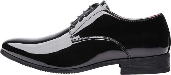 Men's Faux Patent Leather Tuxedo Dress Shoes Classic Lace-up Formal Oxford