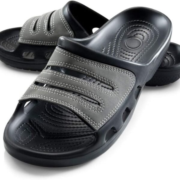 Men's Slides | Open-Toe Slip-Ons | Waterproof Rubber Footwear Ideal for Beach, Pool, Gym, & Travel Wear