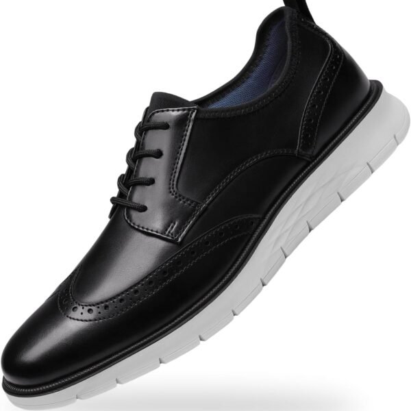 Mens Comfortable Dress Shoes Casual Oxford Shoes Breathable Mens Dress Sneakers Lightweight Business Casual Oxford Sneakers with Wingtip Shoes for Office Walking