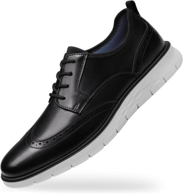 Mens Comfortable Dress Shoes Casual Oxford Shoes Breathable Mens Dress Sneakers Lightweight Business Casual Oxford Sneakers with Wingtip Shoes for Office Walking