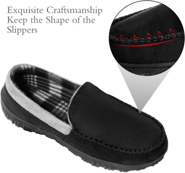 Men's Microsuede Moccasin Slippers with Memory Foam Insole – Indoor House Shoes