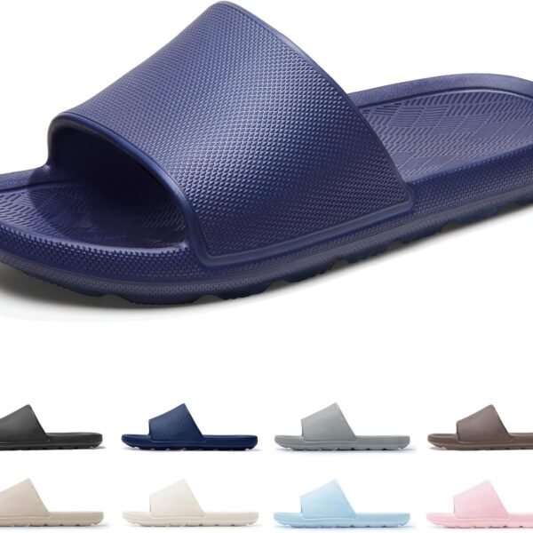 Unisex Shower Slides – With Arch Support, Non-Slip & Quick-Drying, College Dorm Bathroom Sandals, Pool Slides, Lightweight Beach Sandals