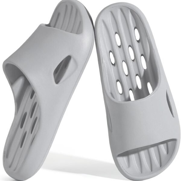 Men's Shower Slides (With Drainage Holes) – Quick-Drying Bathroom Slippers, Unisex Non-Slip Style, Suitable for Home, Bedroom, Pool, Spa, Guest Use, & College Dorms