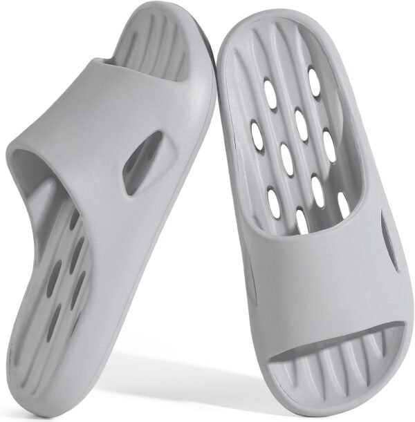 Men's Shower Slides (With Drainage Holes) – Quick-Drying Bathroom Slippers, Unisex Non-Slip Style, Suitable for Home, Bedroom, Pool, Spa, Guest Use, & College Dorms