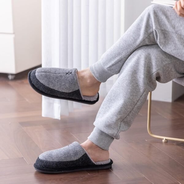 Men's Two-Tone House Slippers – Memory Foam Insole, Comfortable & Warm, Indoor/Outdoor Slip-Ons, Gift for Men/Fathers