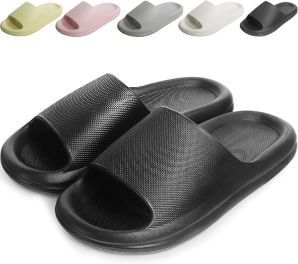 Unisex Slides — Bathroom & Shower Footwear — Non-Slip House Slippers — Lightweight Beach Sandals — With Arch Support — Ultra-Light & Quick-Drying