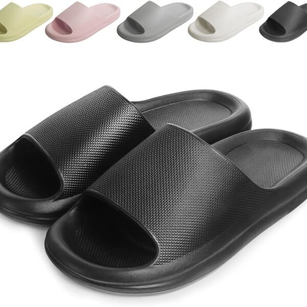 Unisex Slides — Bathroom & Shower Footwear — Non-Slip House Slippers — Lightweight Beach Sandals — With Arch Support — Ultra-Light & Quick-Drying