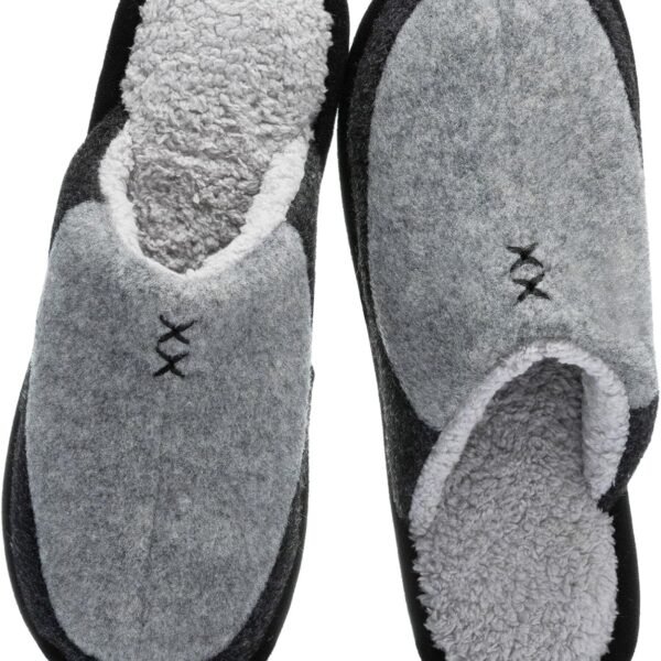 Men's Two-Tone House Slippers – Memory Foam Insole, Comfortable & Warm, Indoor/Outdoor Slip-Ons, Gift for Men/Fathers