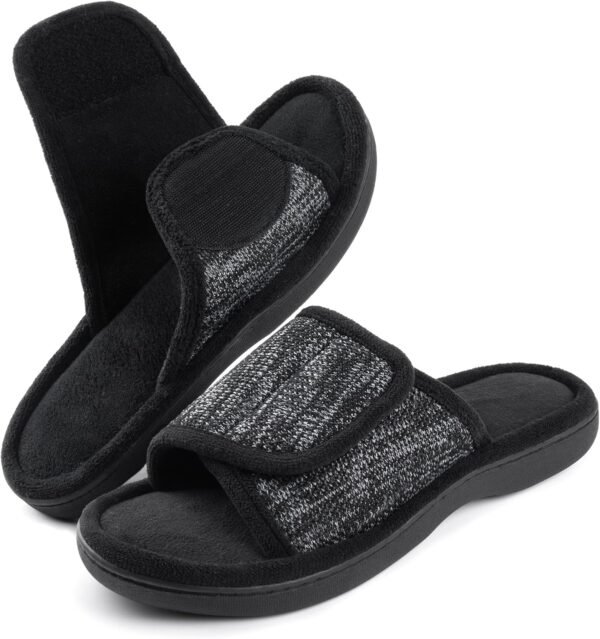 Men's Adjustable, Wrap-Around Memory Foam Slippers