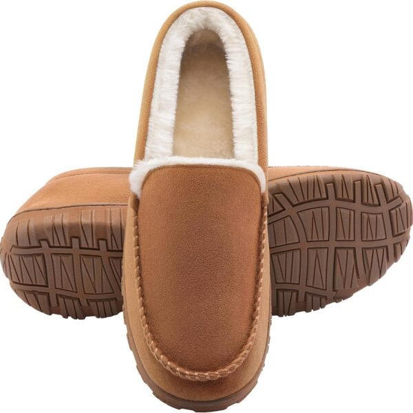 Men's Indoor/Outdoor Slippers – Warm, Soft Plush Lining, Memory Foam House Shoes, Comfortable Bedroom Moccasins, Non-Slip Design